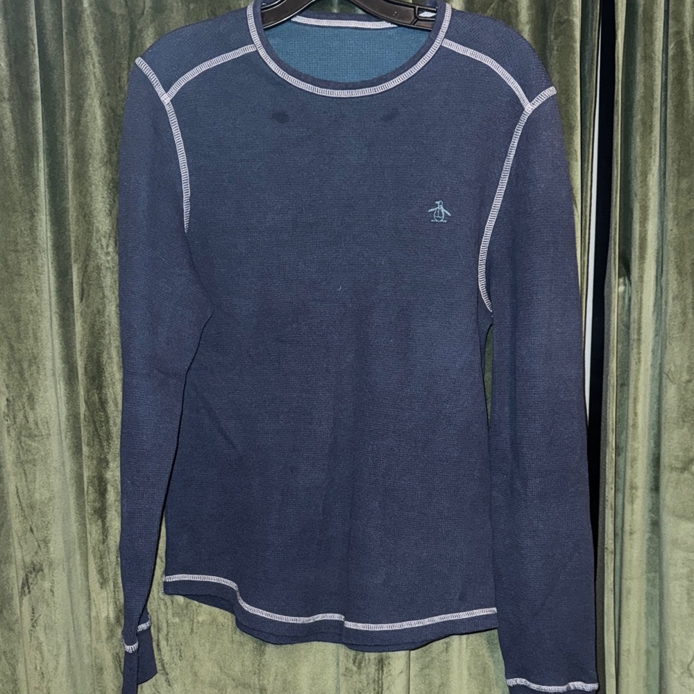 Original Penguin Women's Dark Blue Crew Neck Sweater